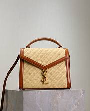 YSL Cassandra Top Handle Bag In Raffia Natural - 24.5×20×11.5cm - 1