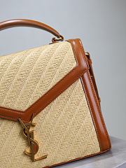 YSL Cassandra Top Handle Bag In Raffia Natural - 24.5×20×11.5cm - 4