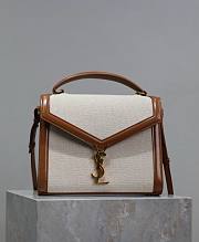 YSL Cassandra Top Handle Bag In Canvas Natural - 24.5×20×11.5cm - 1