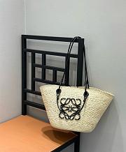 Loewe Anagram Basket Bag Raffia In Black - 46x24x15cm - 2