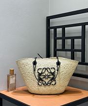 Loewe Anagram Basket Bag Raffia In Black - 46x24x15cm - 6