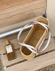 Loewe x Paula's Ibiza Small Square Raffia Basket Bag White - 26x22x10cm - 5