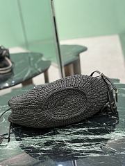 Prada Black Small Crochet Bag Raffia Natural 1BA463 - 26x14x11cm - 6