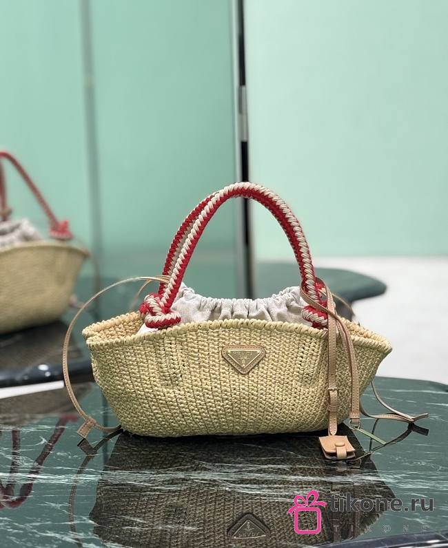 Prada Natural Small Crochet Bag Raffia 1BA463 - 26x14x11cm - 1