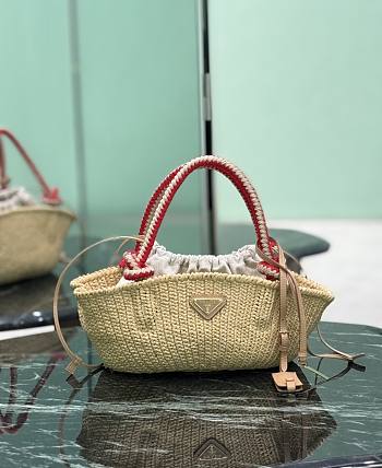 Prada Natural Small Crochet Bag Raffia 1BA463 - 26x14x11cm