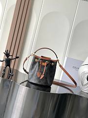 Celine Teen Clara Bag In Triomphe Canvas And Calfskin Brown - 19x16x16cm - 6