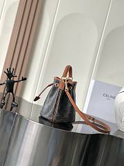 Celine Teen Clara Bag In Triomphe Canvas And Calfskin Brown - 19x16x16cm - 5
