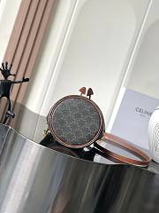 Celine Teen Clara Bag In Triomphe Canvas And Calfskin Brown - 19x16x16cm - 3