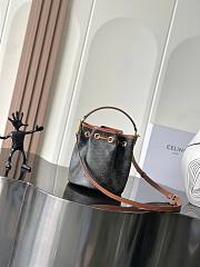 Celine Teen Clara Bag In Triomphe Canvas And Calfskin Brown - 19x16x16cm - 4
