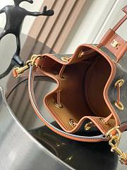 Celine Teen Clara Bag In Triomphe Canvas And Calfskin Brown - 19x16x16cm - 2