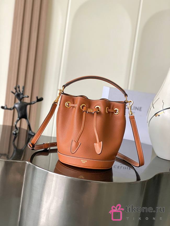 Celine Teen Clara Bag In Supple Grained Calfskin Tan - 19x16x16cm - 1