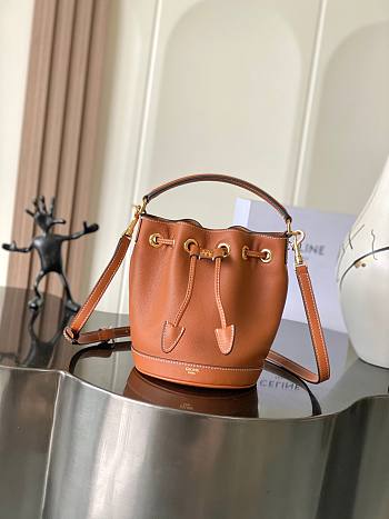 Celine Teen Clara Bag In Supple Grained Calfskin Tan - 19x16x16cm