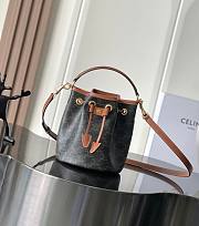 Celine Teen Clara Bag In Triomphe Canvas And Calfskin Brown - 19x16x16cm - 1