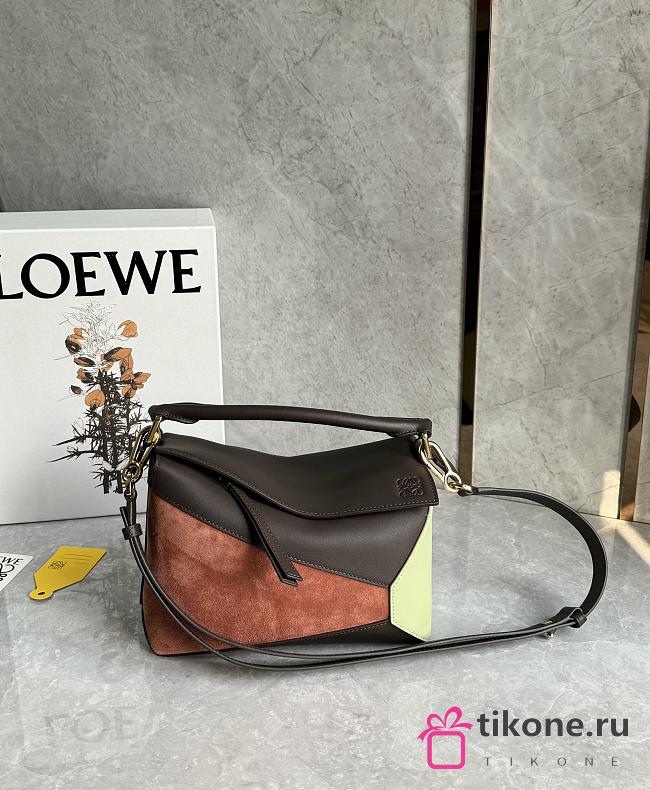  Loewe Small Puzzle Bag In Classic Calfskin And Suede Multicolor - 24x16.5x10.5cm - 1