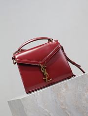 YSL Cassandra Mini Top Handle Bag In Box Leather Red - 20×16×7.5cm - 4