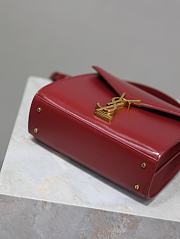 YSL Cassandra Mini Top Handle Bag In Box Leather Red - 20×16×7.5cm - 3