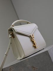 YSL Cassandra Mini Top Handle Bag In Box Leather White - 20×16×7.5cm - 5