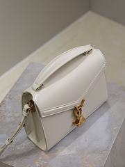 YSL Cassandra Mini Top Handle Bag In Box Leather White - 20×16×7.5cm - 2