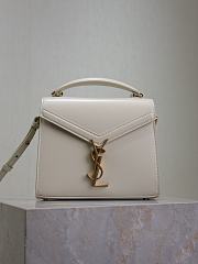 YSL Cassandra Mini Top Handle Bag In Box Leather White - 20×16×7.5cm - 4
