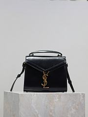 YSL Cassandra Mini Top Handle Bag In Box Leather Black - 20×16×7.5cm - 6