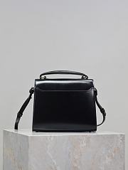 YSL Cassandra Mini Top Handle Bag In Box Leather Black - 20×16×7.5cm - 5