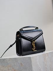 YSL Cassandra Mini Top Handle Bag In Box Leather Black - 20×16×7.5cm - 2