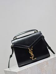 YSL Cassandra Mini Top Handle Bag In Box Leather Black - 20×16×7.5cm - 3