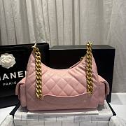 Large Hobo Bag Shiny Lambskin & Gold Tone Metal Light Pink - 22x31x15cm - 2