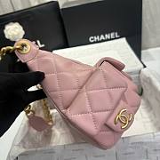 Large Hobo Bag Shiny Lambskin & Gold Tone Metal Light Pink - 22x31x15cm - 4