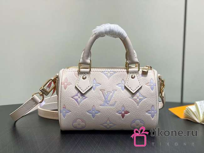 LV Nano Speedy Monogram Empreinte Leather Dream Cream M25591 - 16x10x7.5cm - 1