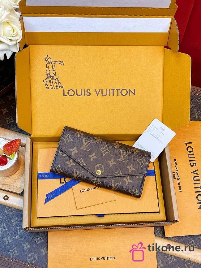 LV Sarah Wallet Monogram Canvas Brown M60531 - 19x10.5x2.5cm - 1