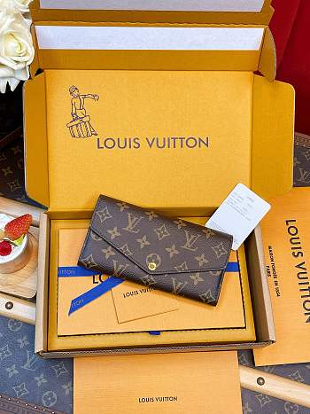 LV Sarah Wallet Monogram Canvas Brown M60531 - 19x10.5x2.5cm