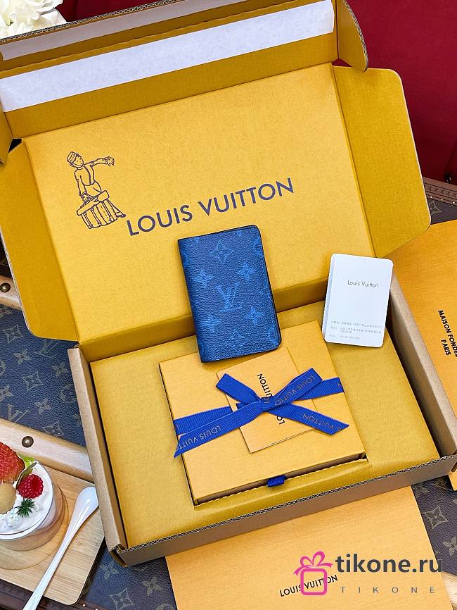 LV Pocket Organiser Taigarama Blue M30301 - 7.5x11.1x1cm - 1