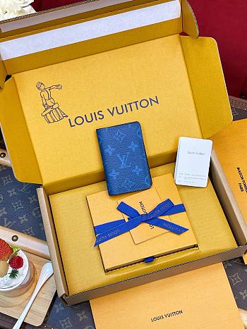 LV Pocket Organiser Taigarama Blue M30301 - 7.5x11.1x1cm