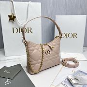 Miss Caro Diorling Mini Bag with Chain Powder Pink Macrocannage Lambskin - 21x17x7cm - 5