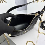 Miss Caro Diorling Mini Bag with Chain Powder Black Macrocannage Lambskin - 21x17x7cm - 6
