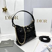 Miss Caro Diorling Mini Bag with Chain Powder Black Macrocannage Lambskin - 21x17x7cm - 2