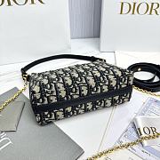 30 Montaigne Diorling Mini Bag with Chain Blue Dior Oblique Jacquard - 21x17x7cm - 5