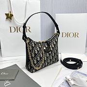 30 Montaigne Diorling Mini Bag with Chain Blue Dior Oblique Jacquard - 21x17x7cm - 4