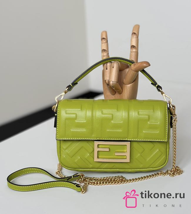 Baguette Mini Wasabi Nappa Leather Bag - 20x13x5cm - 1