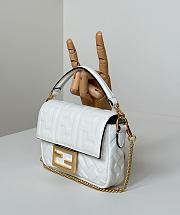 Baguette Mini White Nappa Leather Bag - 20x13x5cm - 5