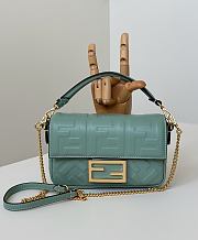 Baguette Mini Green Nappa Leather Bag - 20x13x5cm - 1