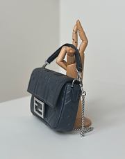 Baguette Mini Navy Nappa Leather Bag - 20x13x5cm - 6