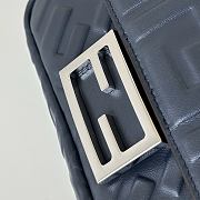 Baguette Mini Navy Nappa Leather Bag - 20x13x5cm - 3