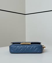Baguette Mini Blue Nappa Leather Bag - 20x13x5cm - 5
