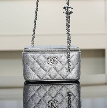 Chanel Small Vanity With Chain Silver - 17x8x9.5cm