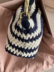 Miumiu Blue/white Crochet Pouch 5NE841 - 18.5x14x10cm - 4