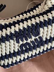 Miumiu Blue/white Crochet Pouch 5NE841 - 18.5x14x10cm - 2