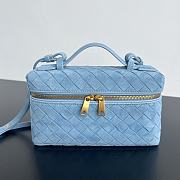 Bottega Veneta Bang Bang Vanity Case Blue Suede - 23x12.5x4cm - 5