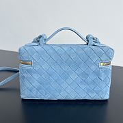 Bottega Veneta Bang Bang Vanity Case Blue Suede - 23x12.5x4cm - 4
